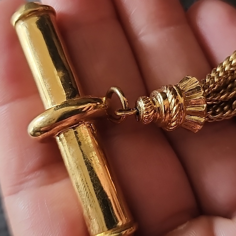 VTG Gold Tassel Brooch - Picture 5 of 7